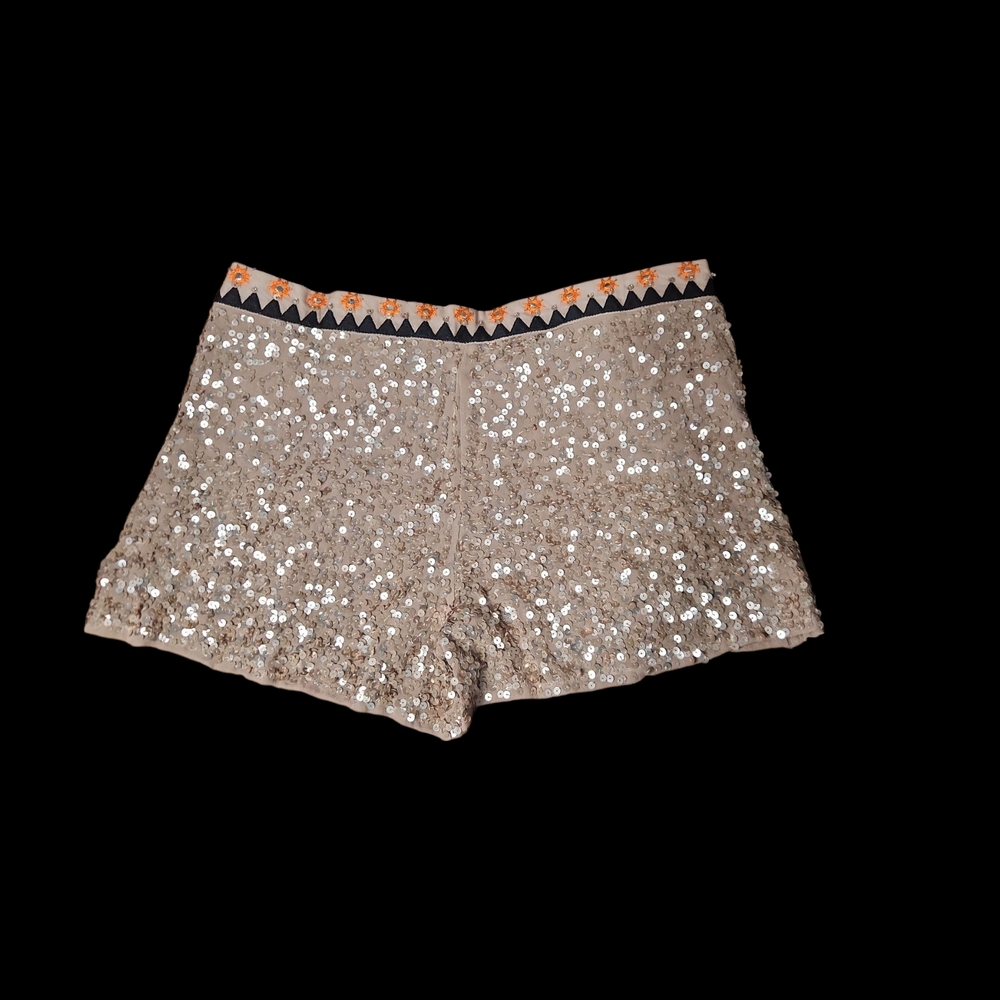 Free People Sequin Embellished Beige Shorts - Picture 3 of 6